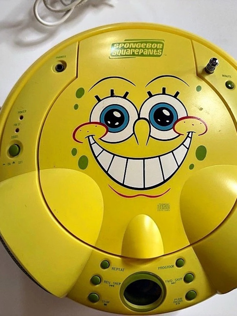 SpongeBob SquarePants S-2830 Portable CD Player Yellow Y2K Does not Work
